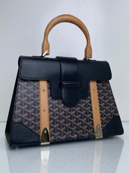 Goyard Black GM Goyardine Saigon Top Handle Tote Bag SHW