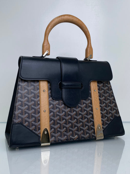 Goyard Black GM Goyardine Saigon Top Handle Tote Bag SHW