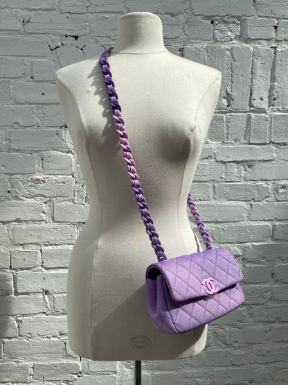 Chanel Mini Purple Ombre Flap Acrylic Chain Bag SHW