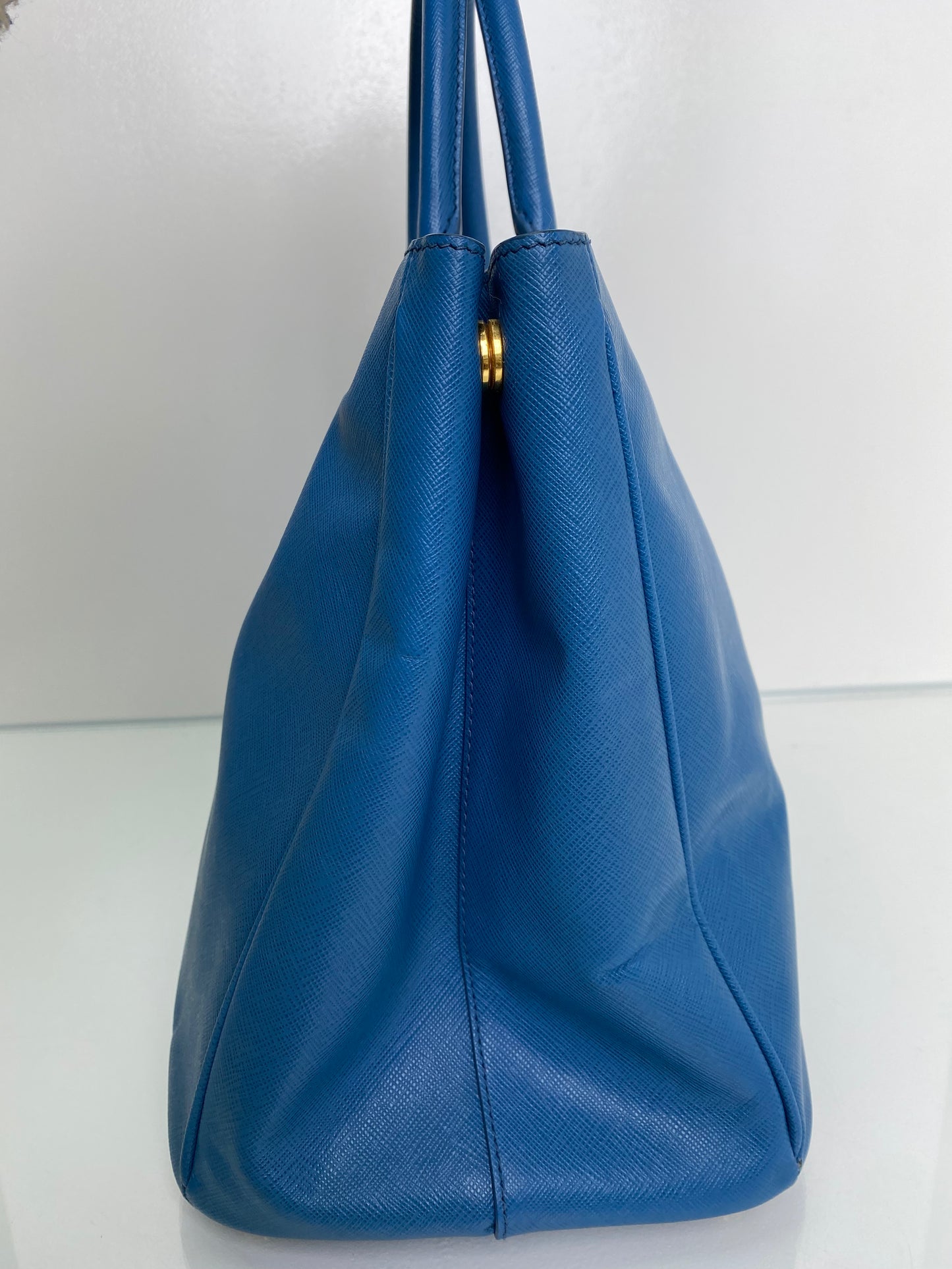 Prada Blue Saffiano Tote Bag GHW