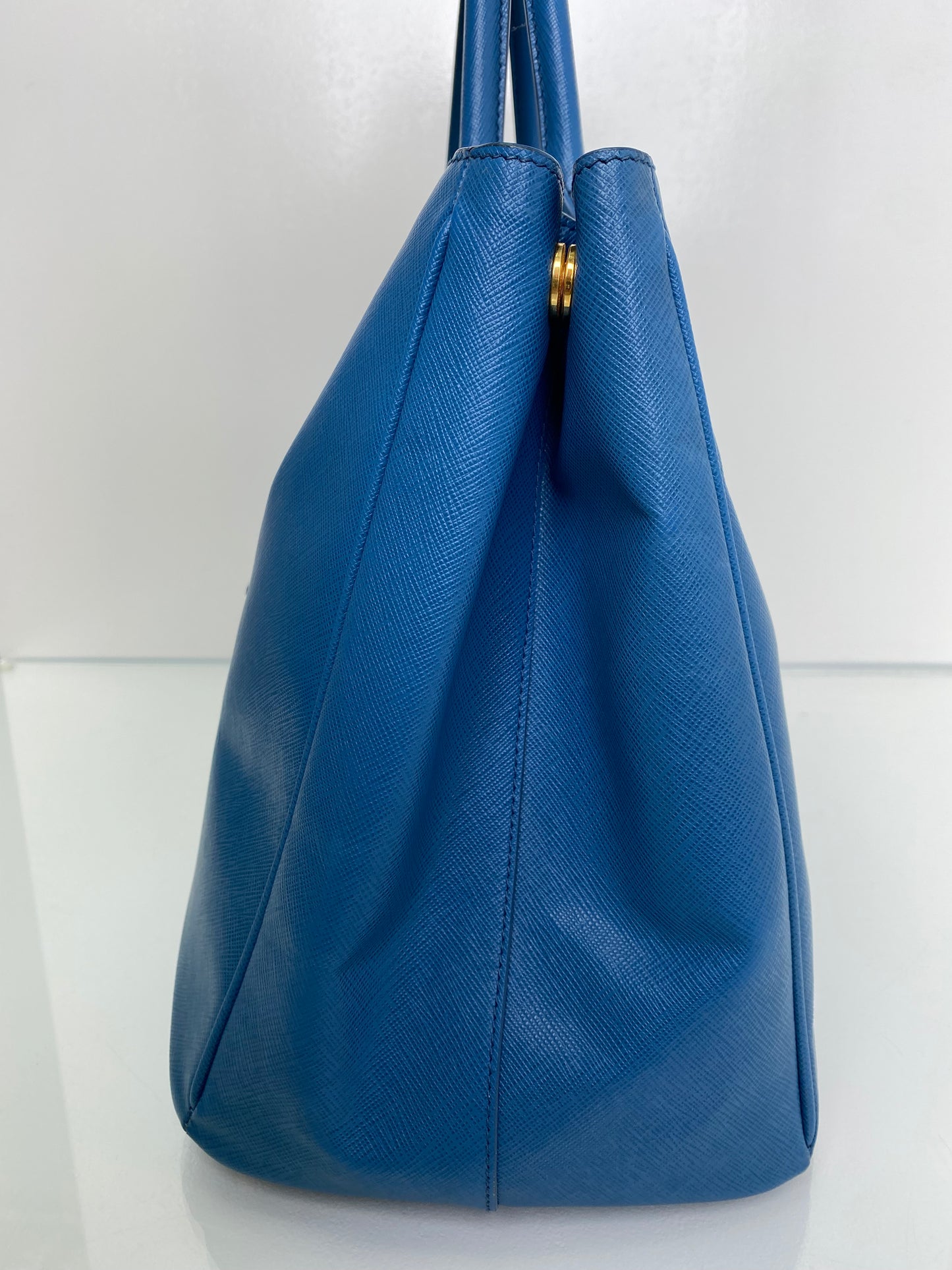 Prada Blue Saffiano Tote Bag GHW