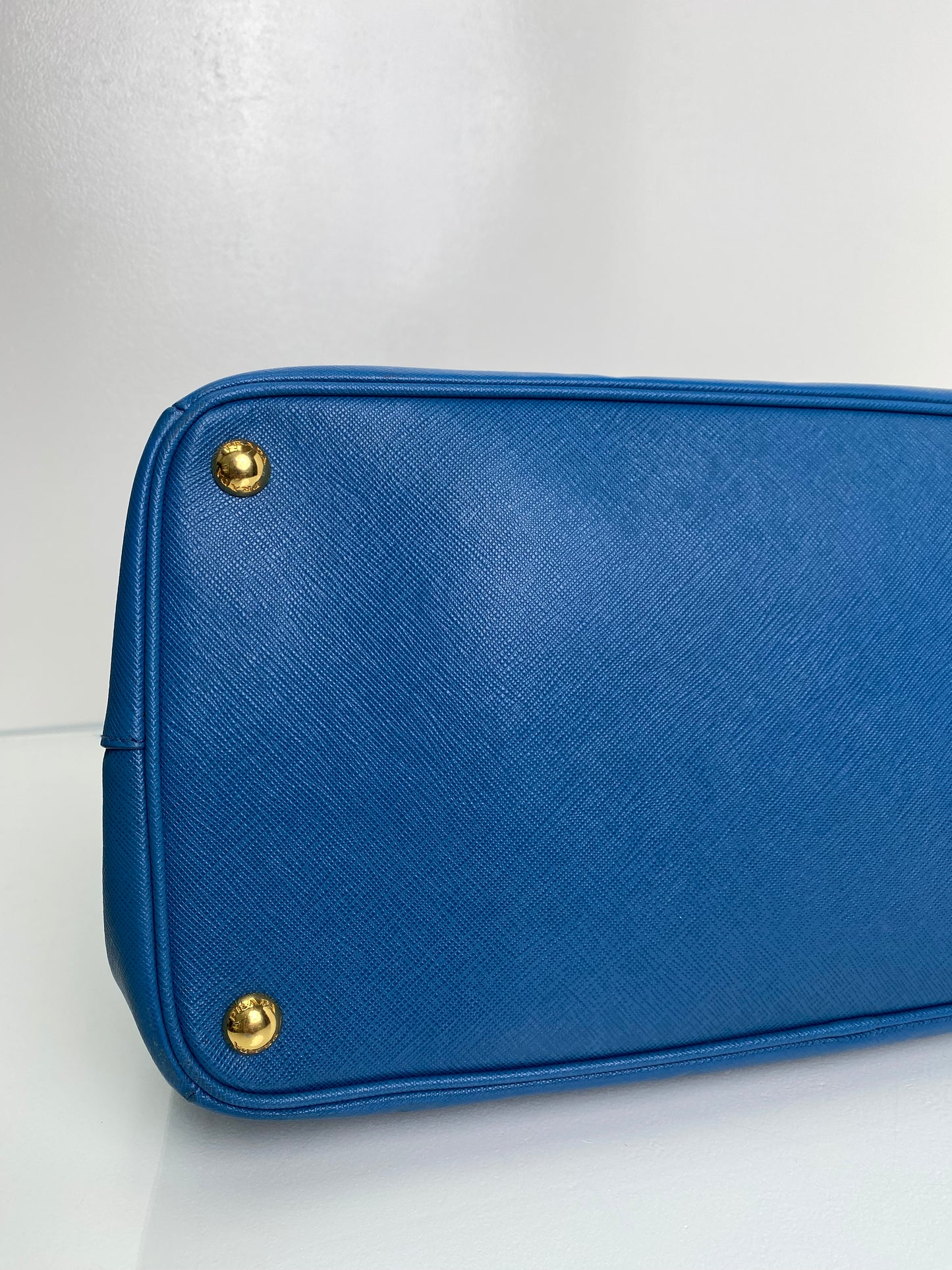 Prada Blue Saffiano Tote Bag GHW