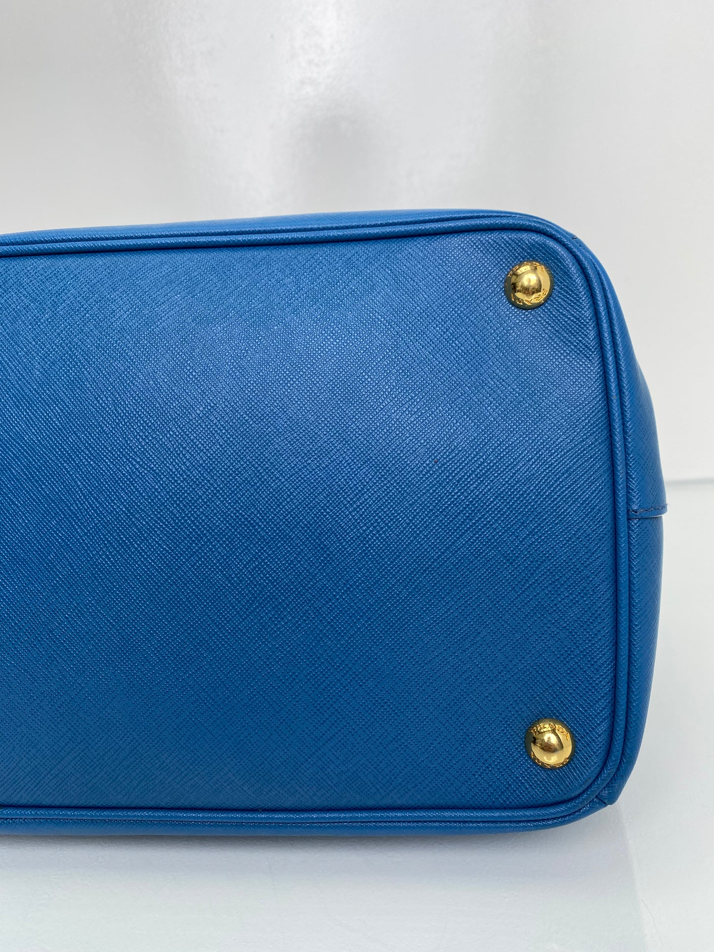 Prada Blue Saffiano Tote Bag GHW