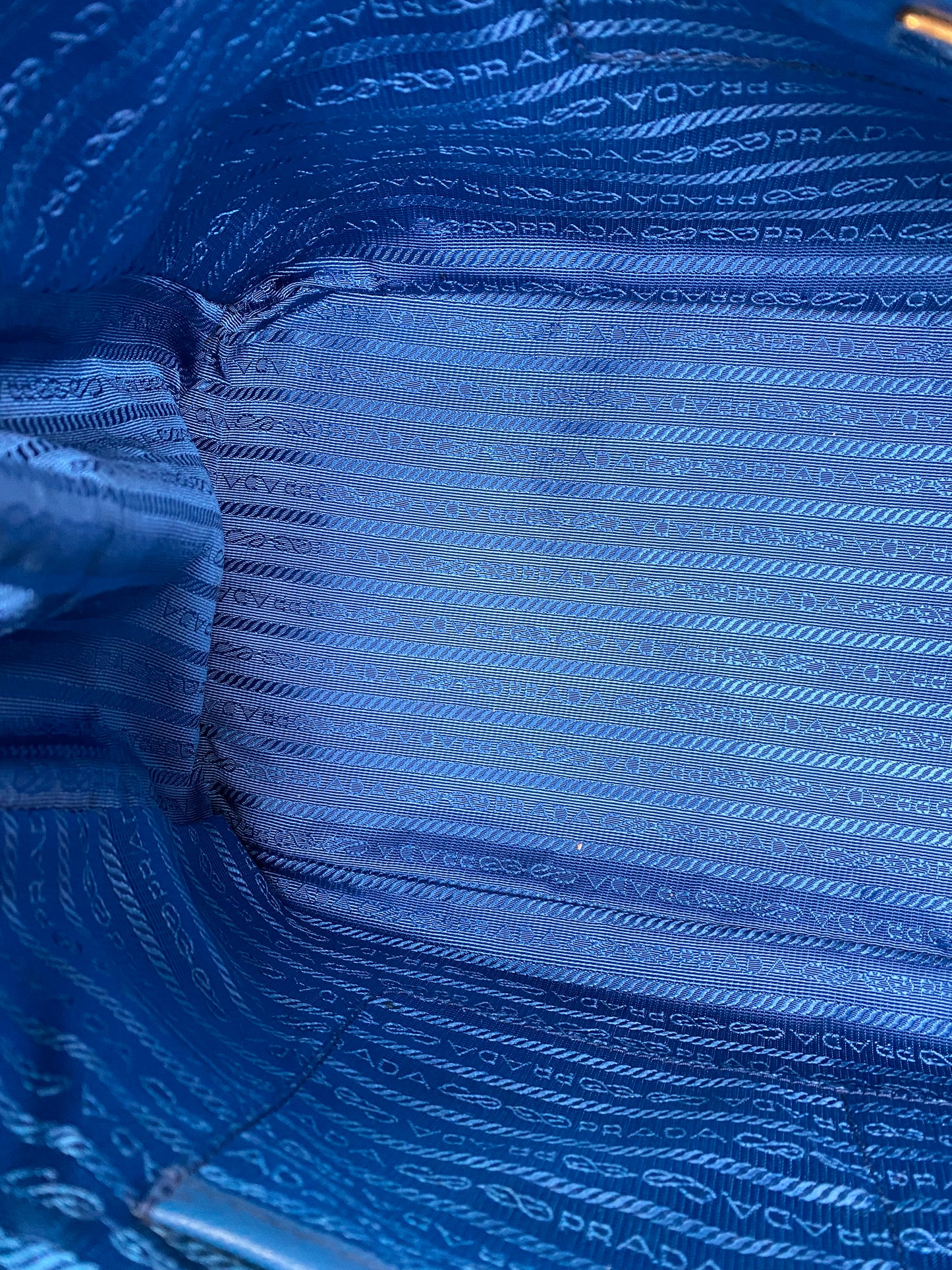 Prada Blue Saffiano Tote Bag GHW