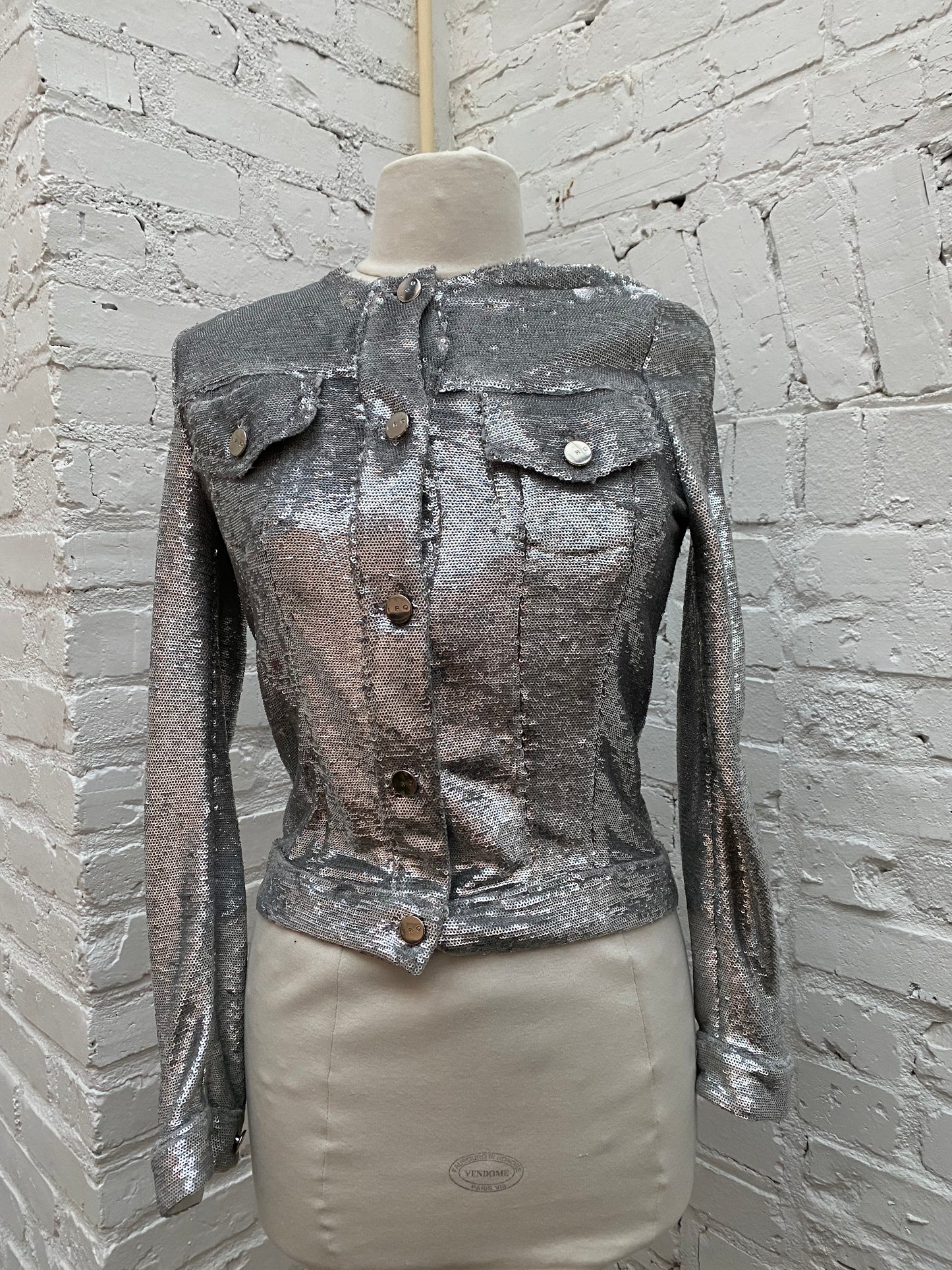 Iro Dalits Silver Sequin Jacket, 36