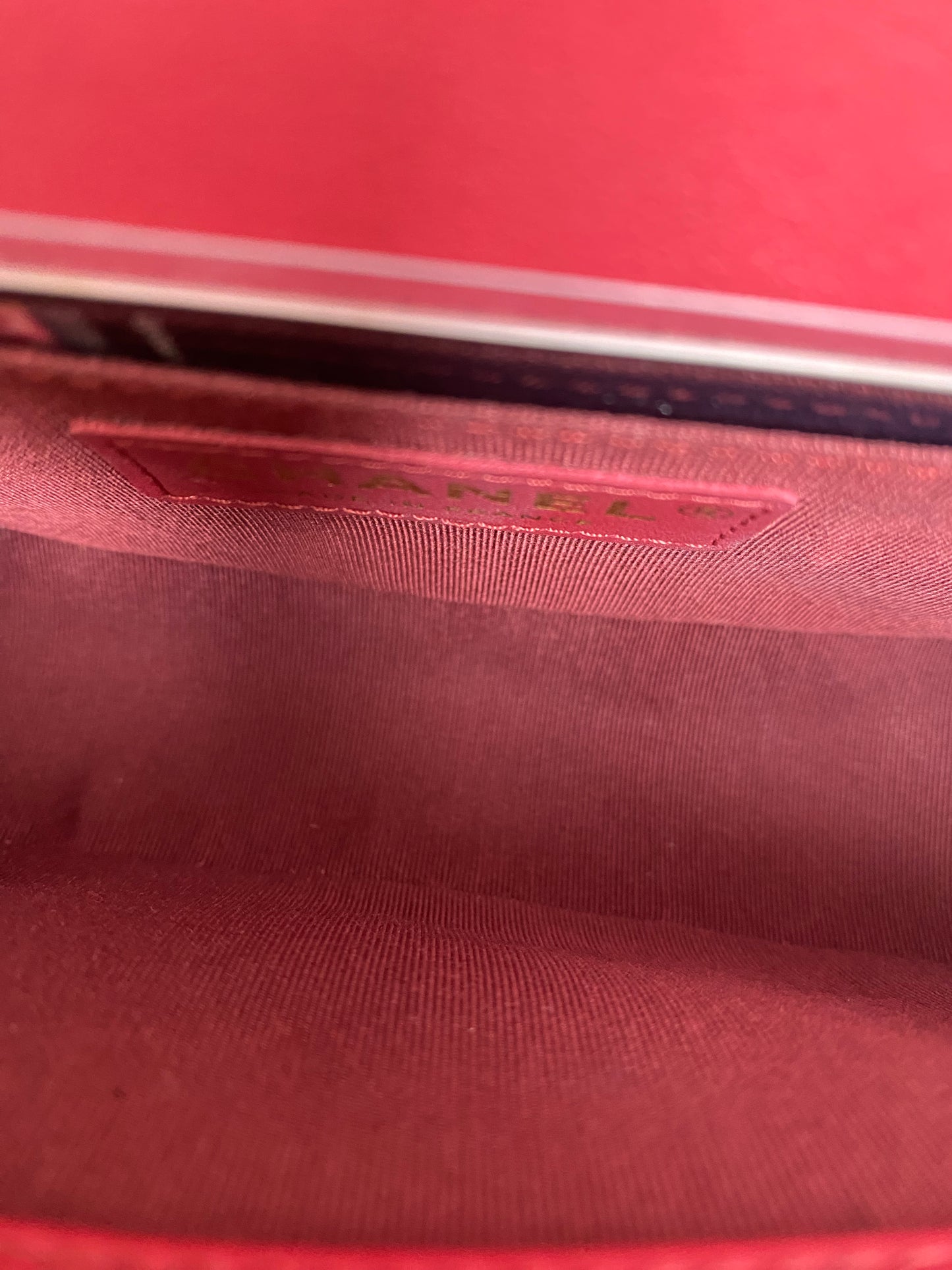 Chanel Boy Bag Red Lambskin Chevron Small GHW