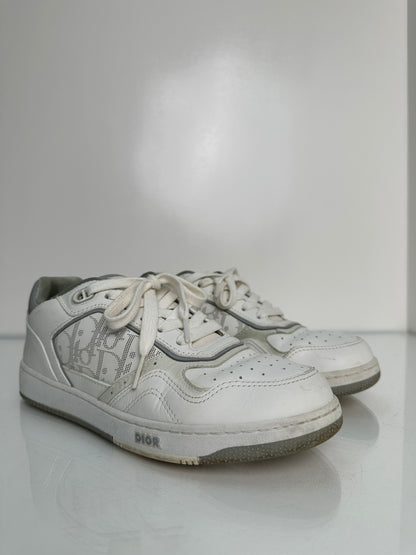 Christian Dior White / Grey Oblique Sneakers, 39.5