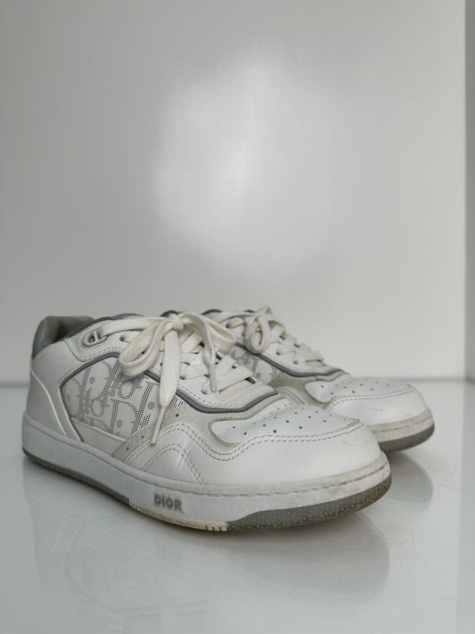 Christian Dior White / Grey Oblique Sneakers, 39.5