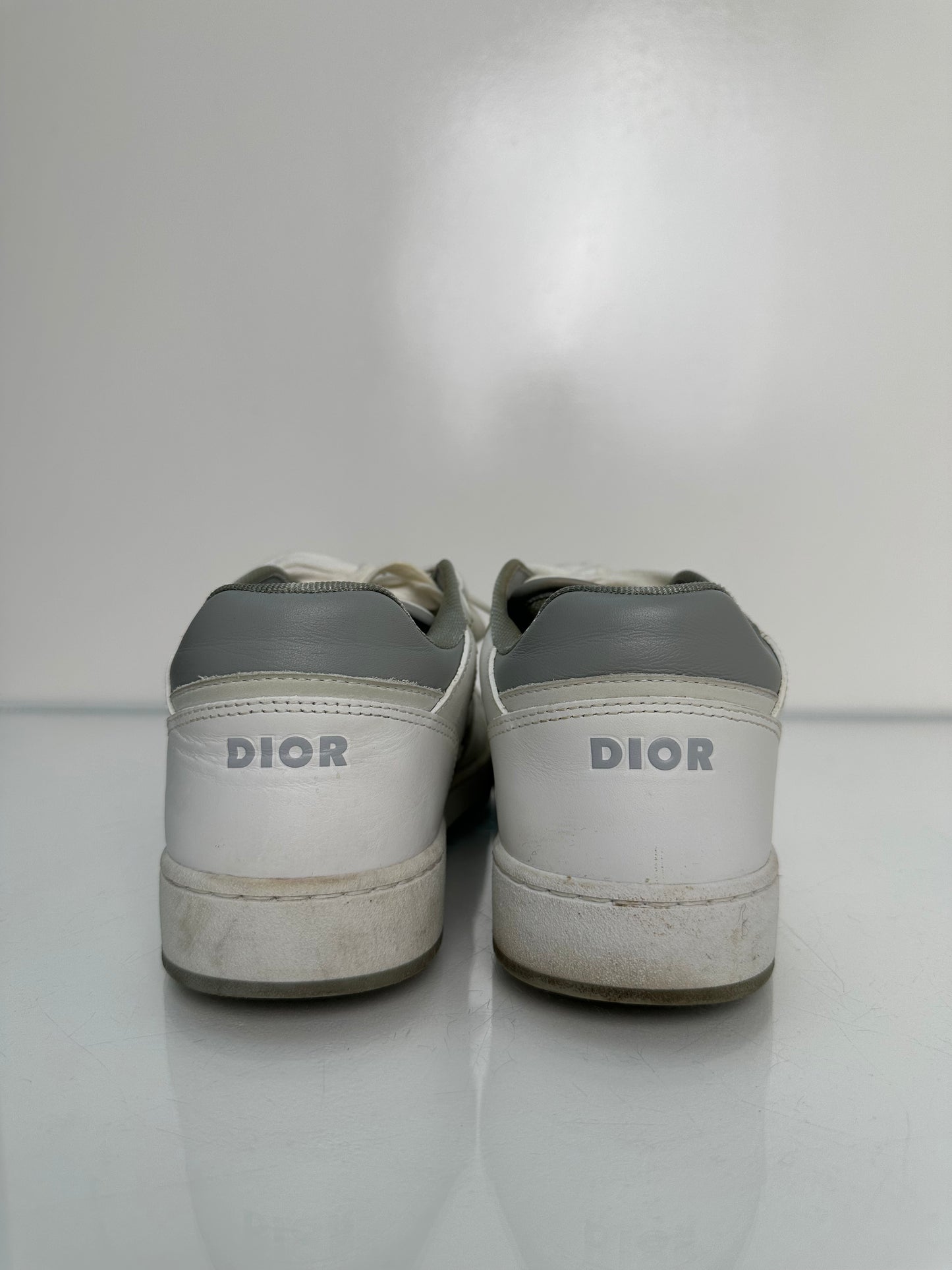 Christian Dior White / Grey Oblique Sneakers, 39.5