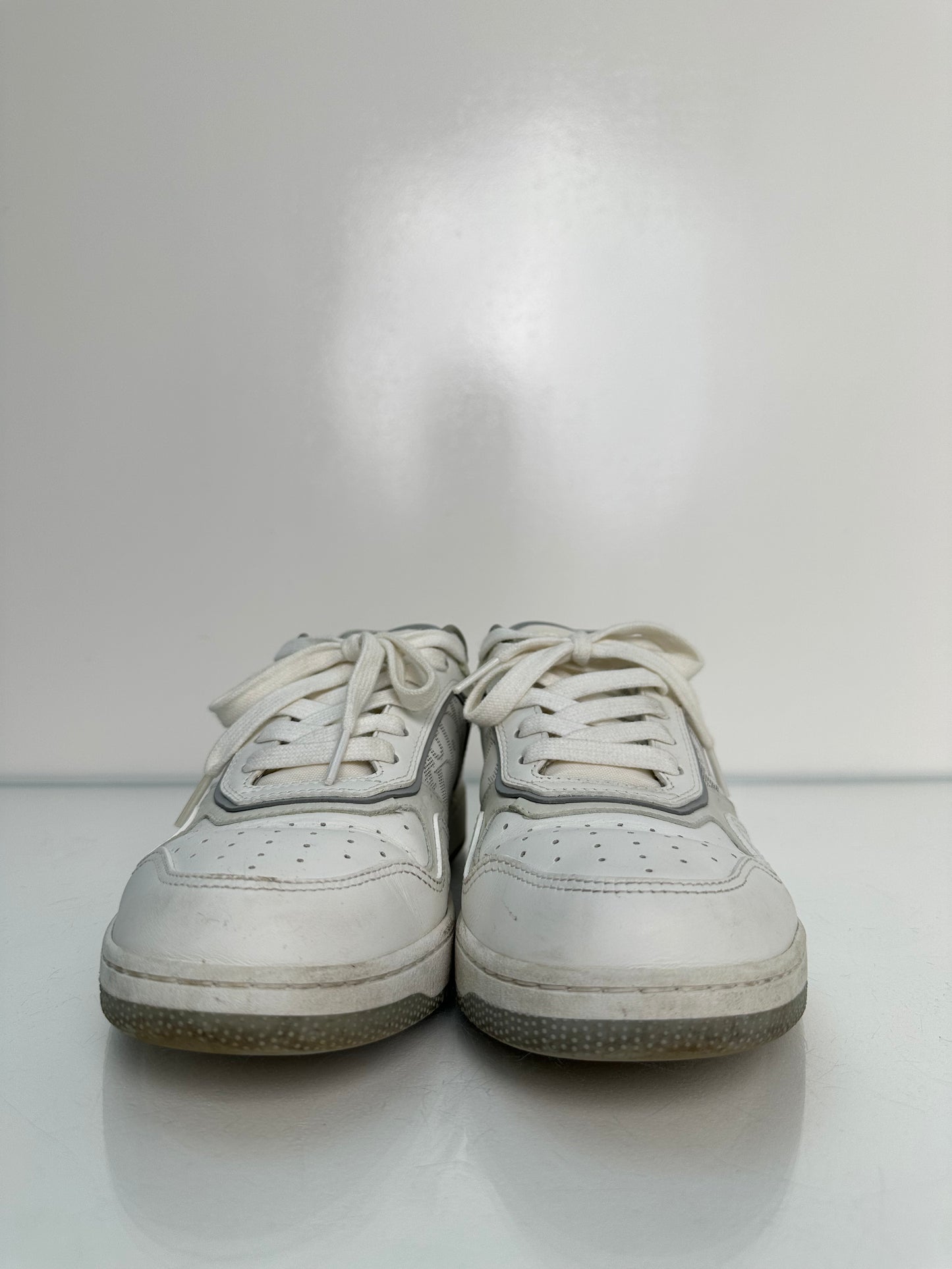 Christian Dior White / Grey Oblique Sneakers, 39.5