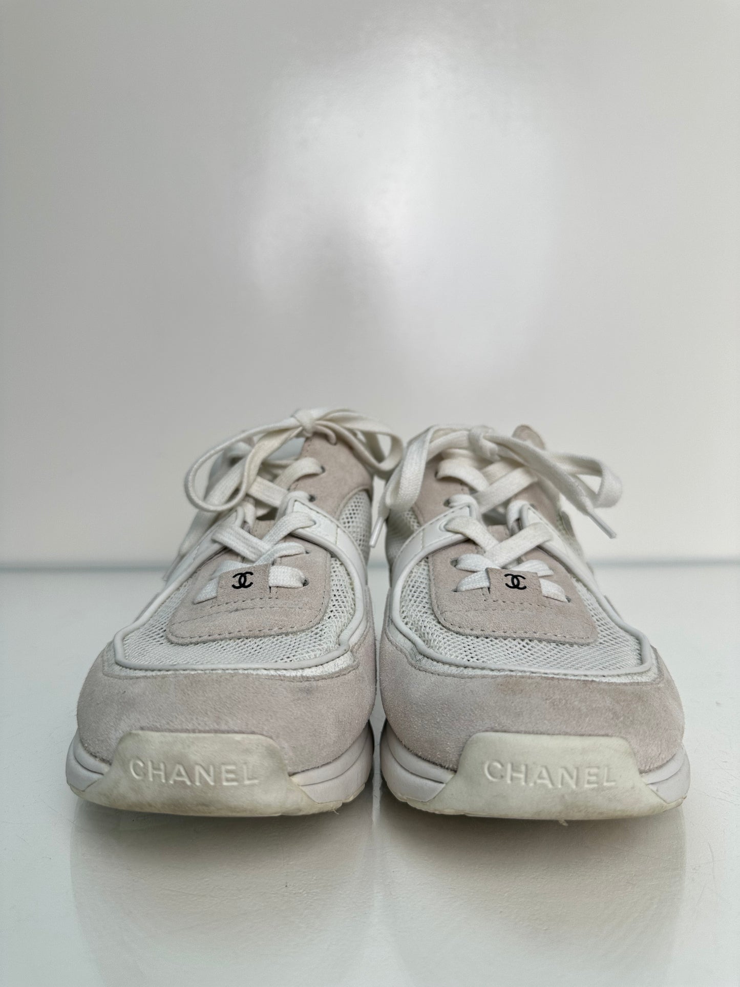 Chanel CC Sneakers Light Taupe/White, 39.5