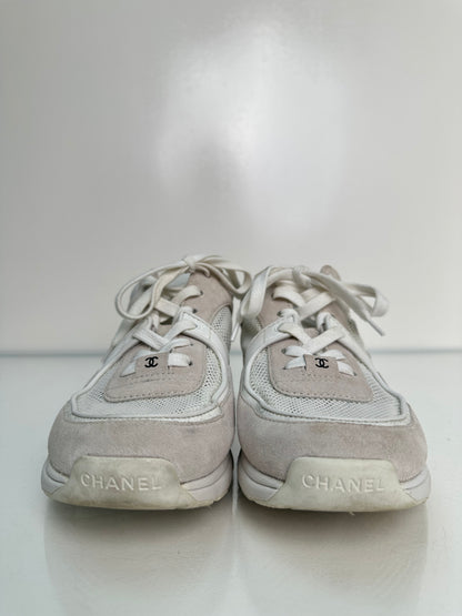 Chanel CC Sneakers Light Taupe/White, 39.5