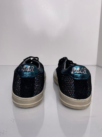 P4848 Black Metallic Sneakers, 36