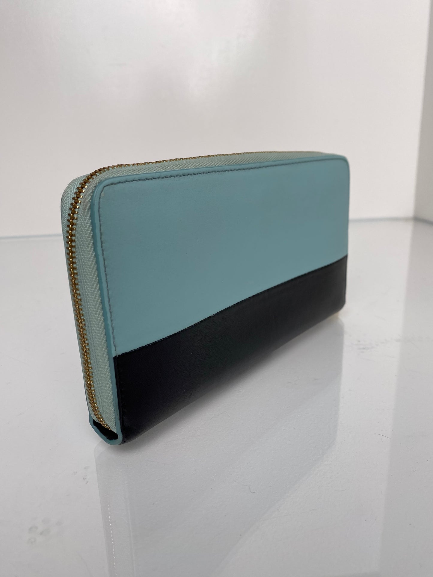 Celine Blue & Black Continental Zip Wallet