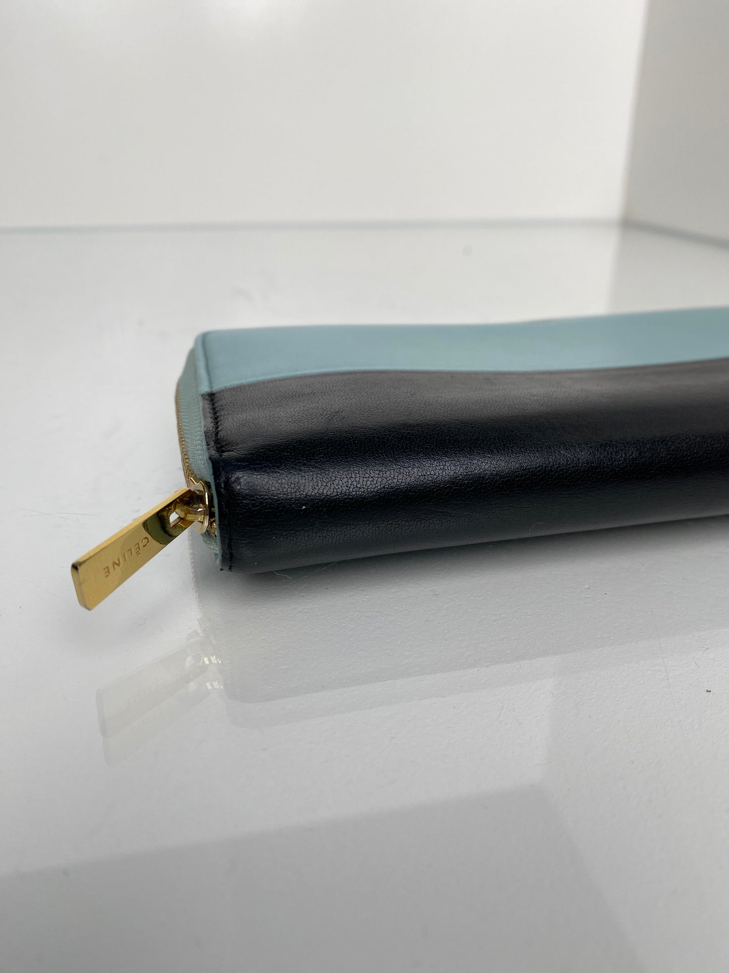 Celine Blue & Black Continental Zip Wallet