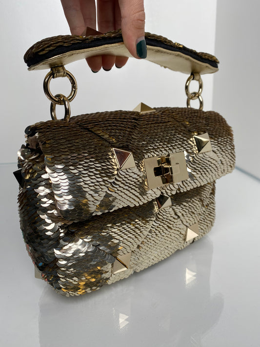 Valentino Garavani Vsling Bronze Sequin Bag GHW