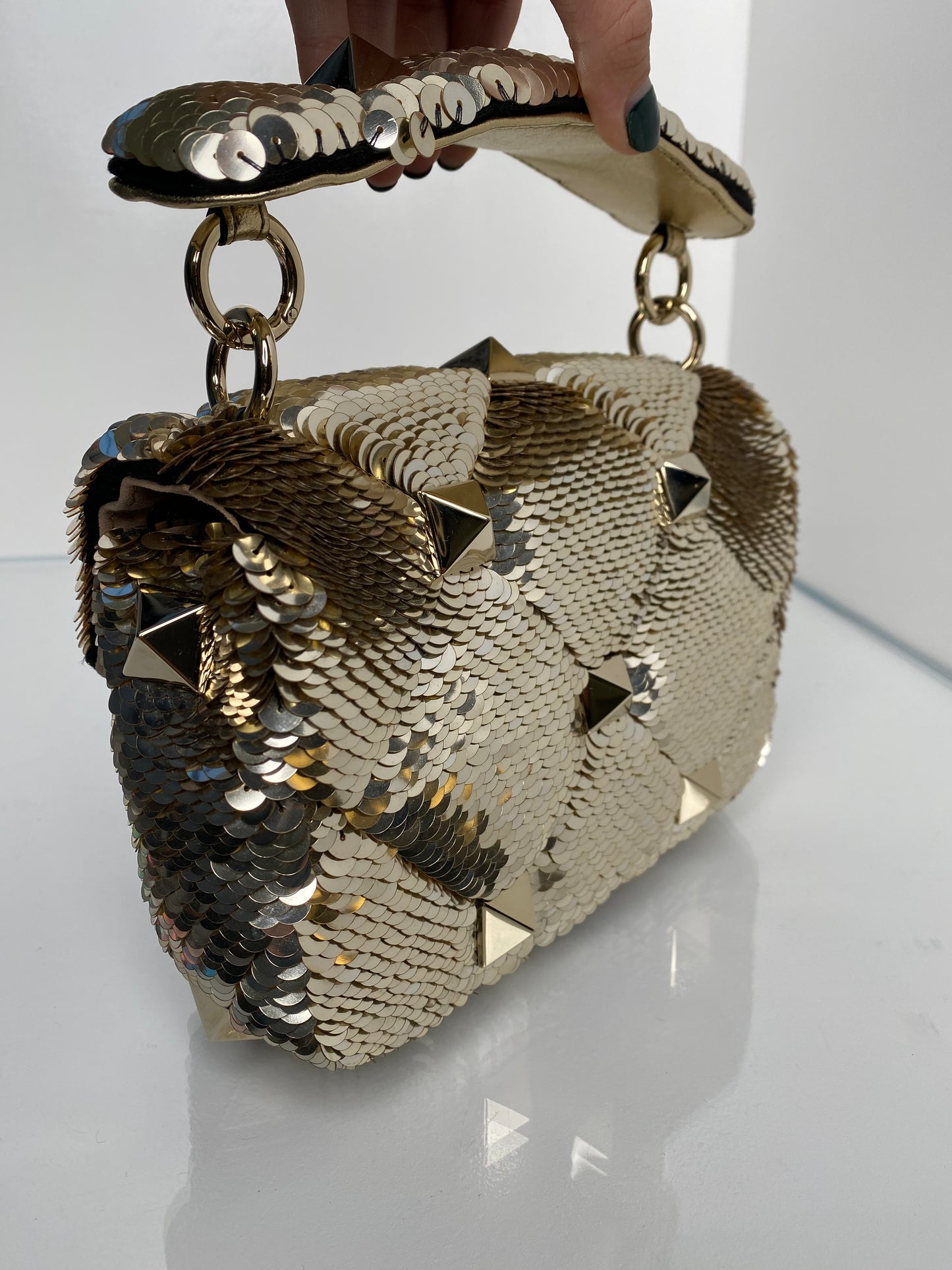 Valentino Garavani Vsling Bronze Sequin Bag GHW