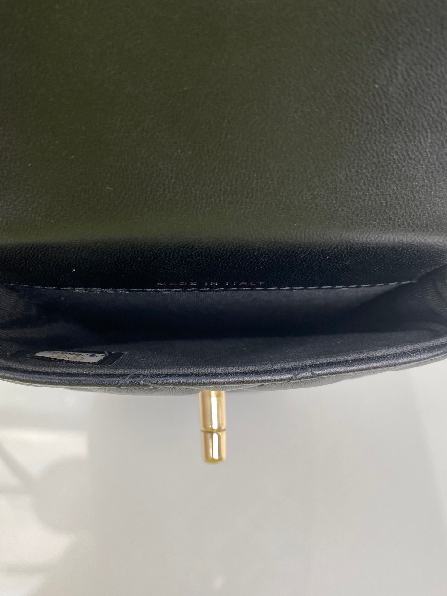 Chanel Black Lambskin Quilted Phone Holder