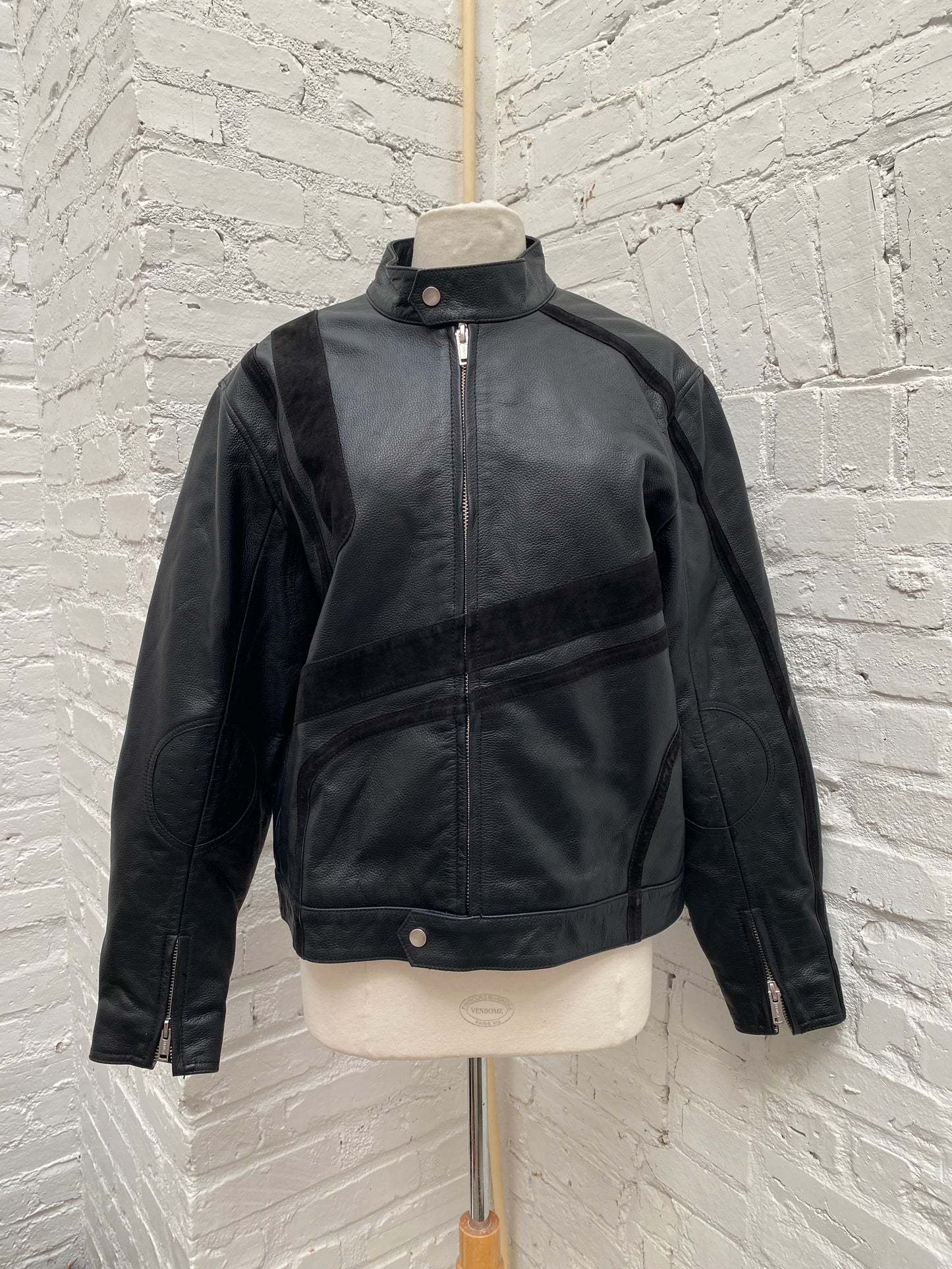 Deadwood Black Recycled Leather & Suede Jacket, 38