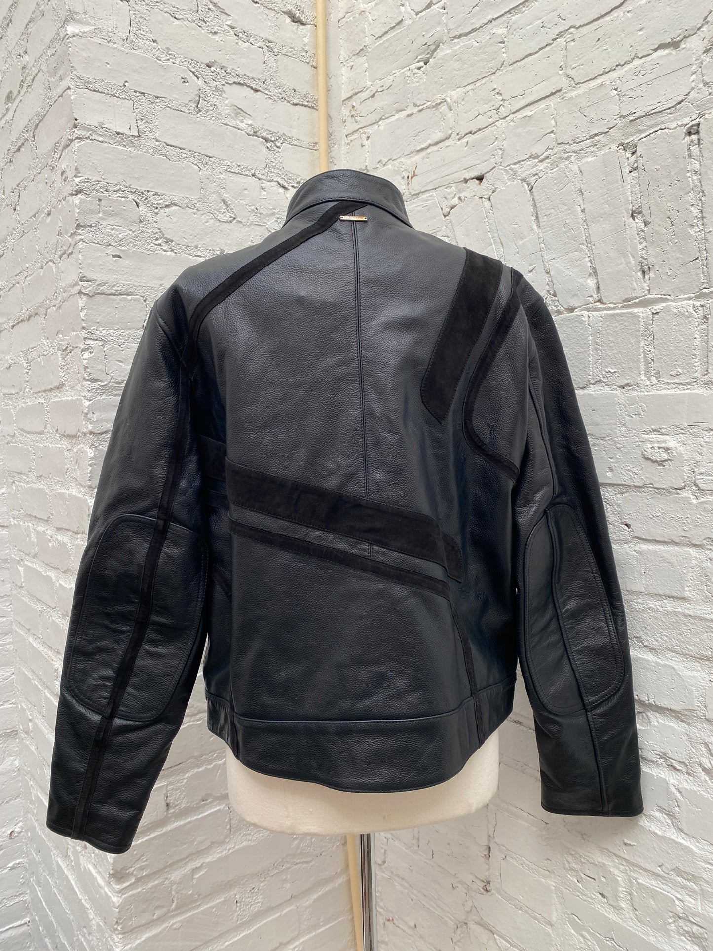 Deadwood Black Recycled Leather & Suede Jacket, 38