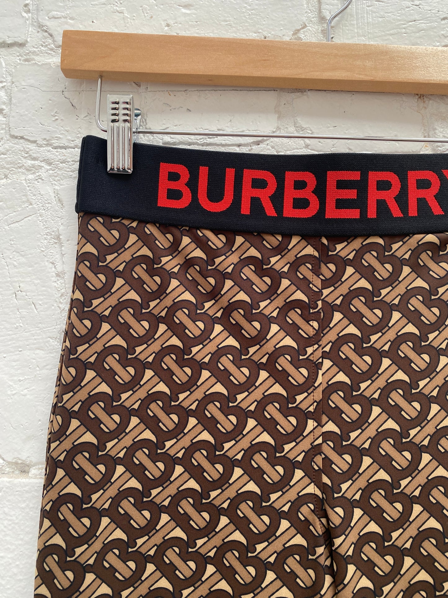 Burberry Brown Monogram Leggings, XS