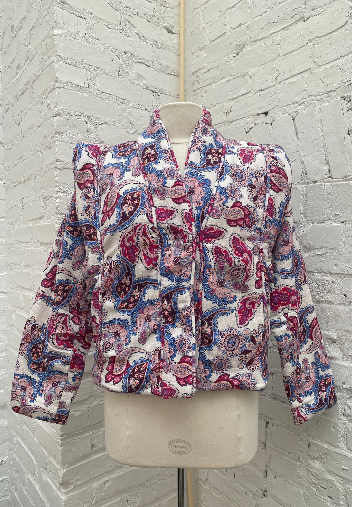 Magali Pascal WHite, Pink, & Blue Paisley Jacket, XS