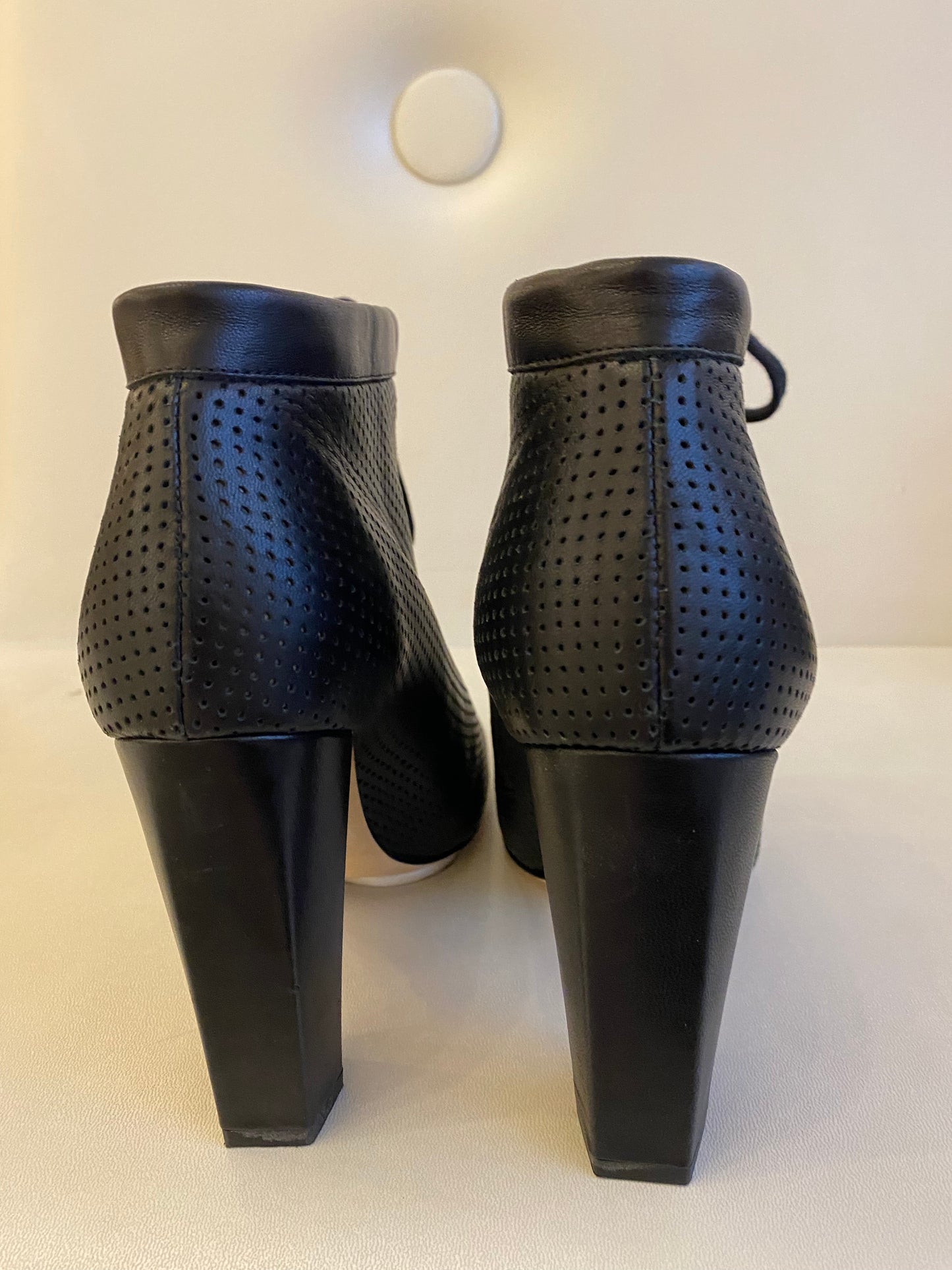 Diane Von Furstenberg black bootie heels