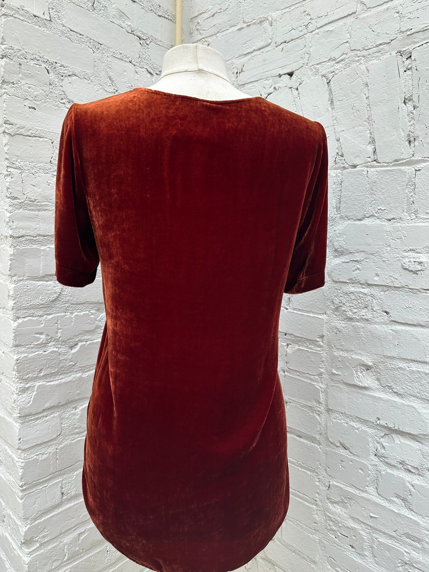 Johnny Was Burnt Orange Velvet Top, XS