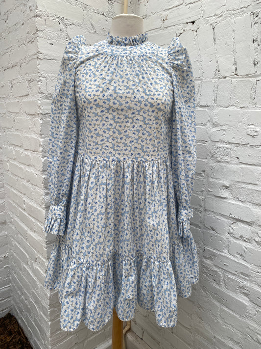Tish Cox Blue Floral Dress, XS