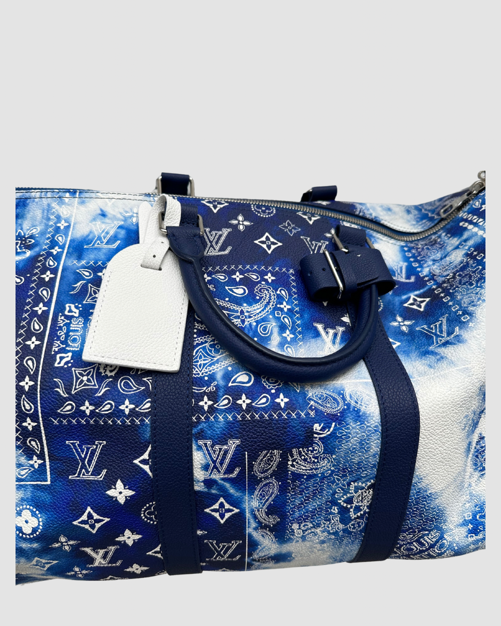 Louis Vuitton Keepall 50 blue bandana