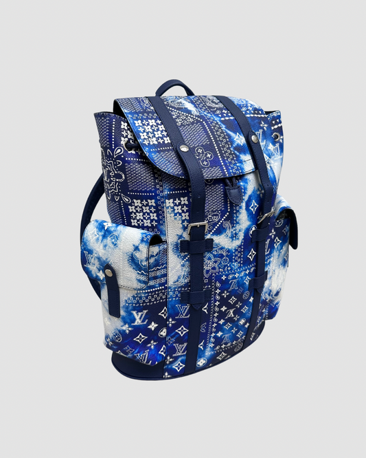Louis Vuitton blue bandana backpack