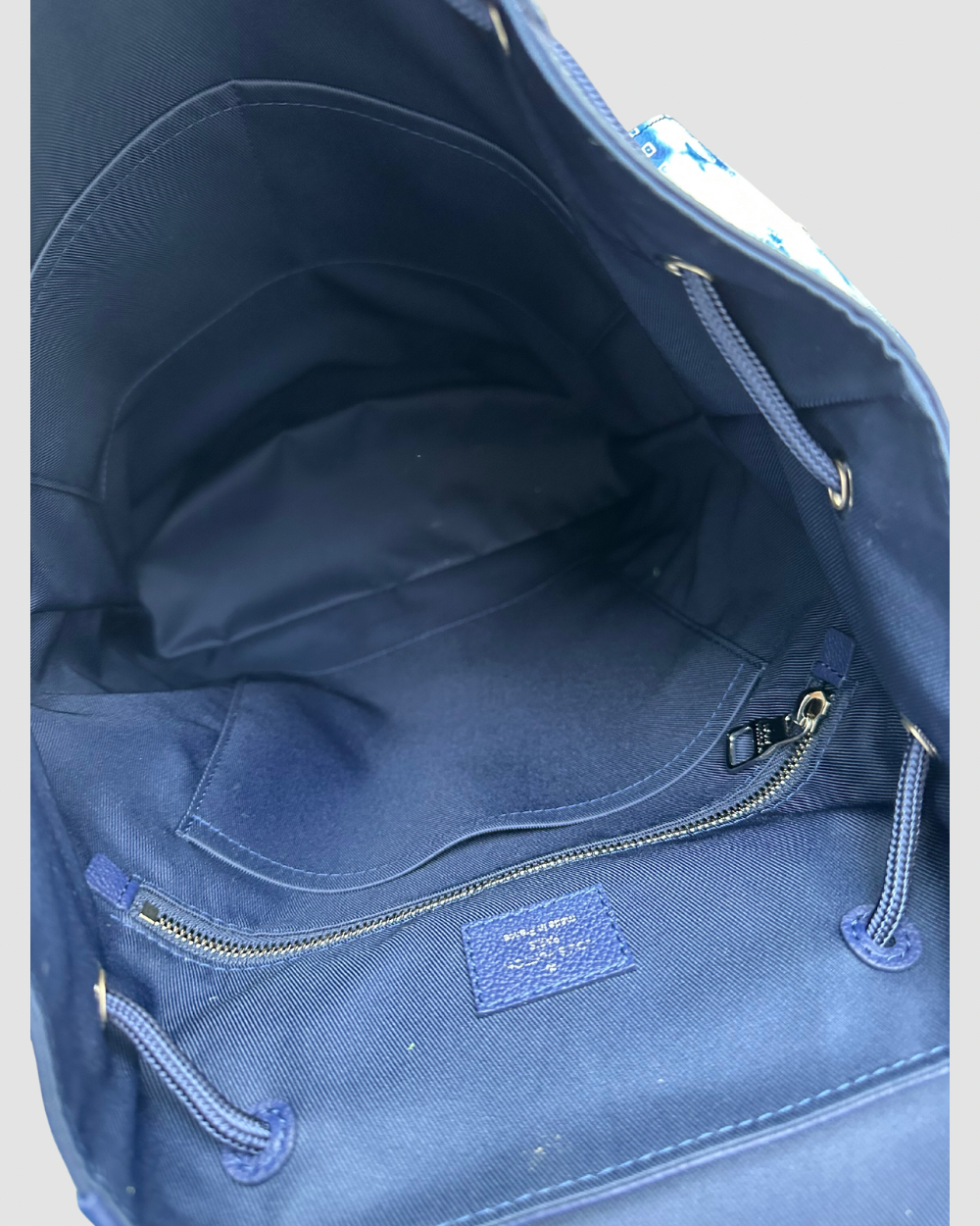 Louis Vuitton blue bandana backpack