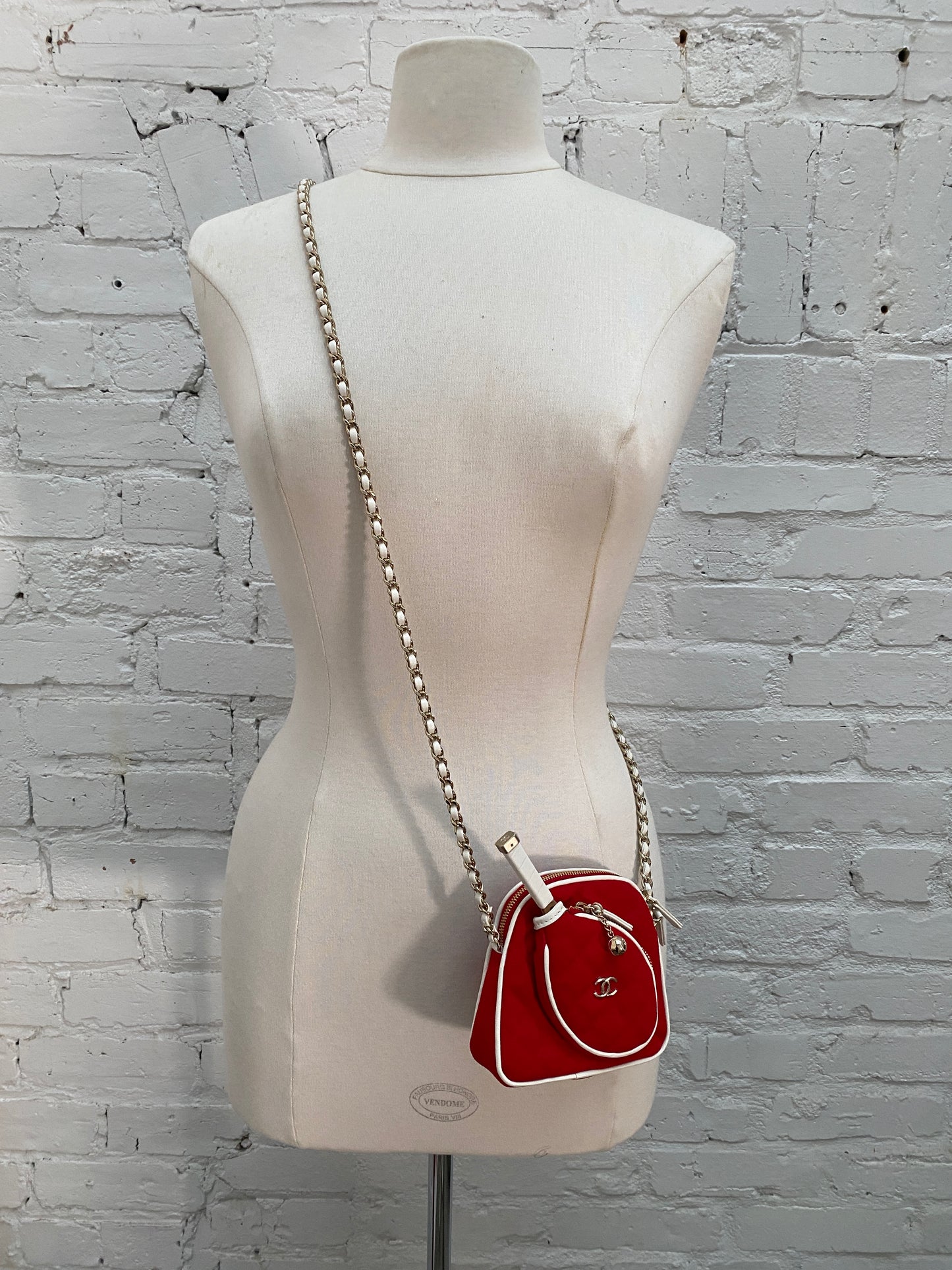 Chanel Tennis Red Mini Chain w/ Mirror GHW