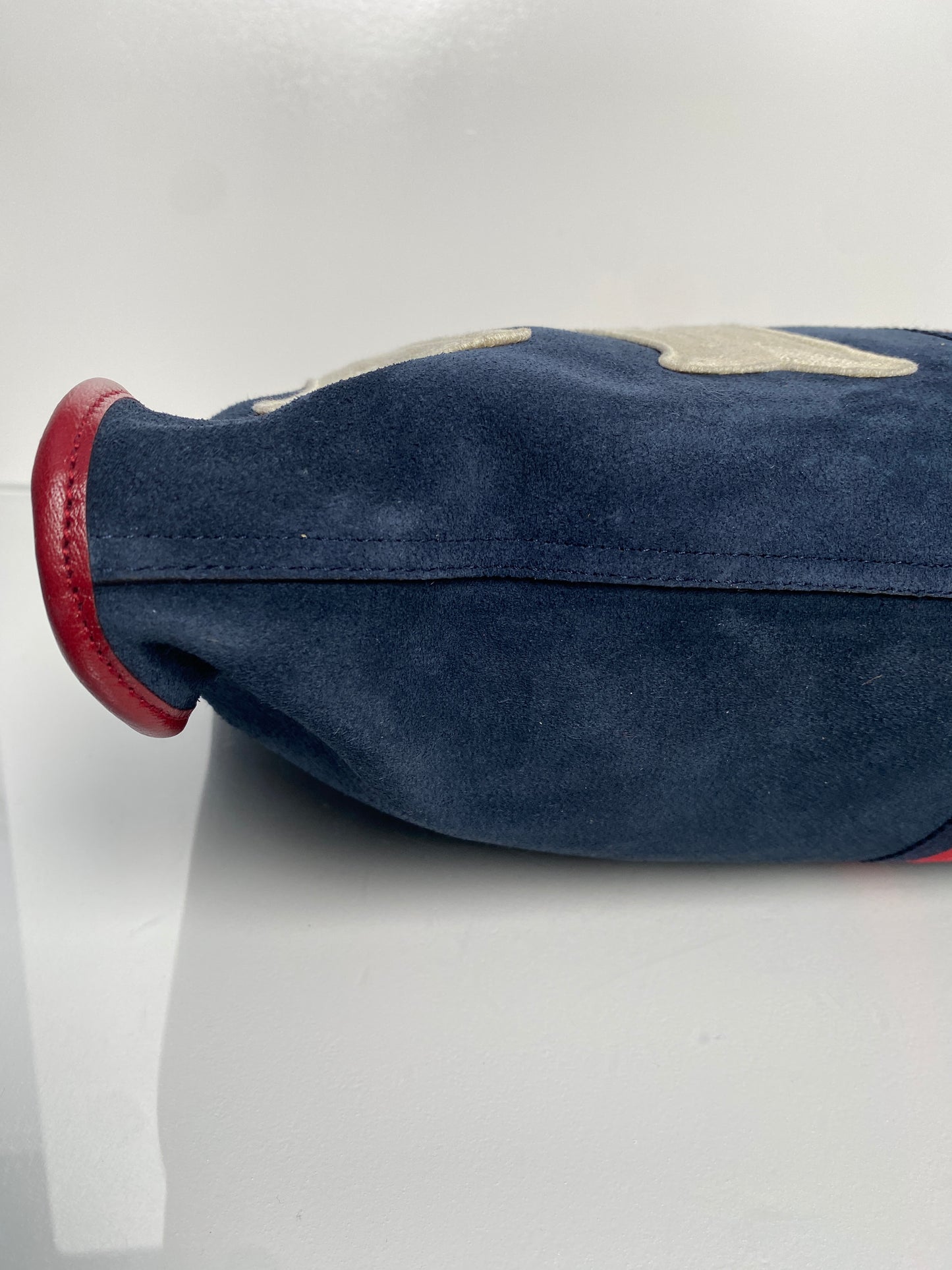 Gucci Raja Navy Suede “NY” Tote Bag GHW