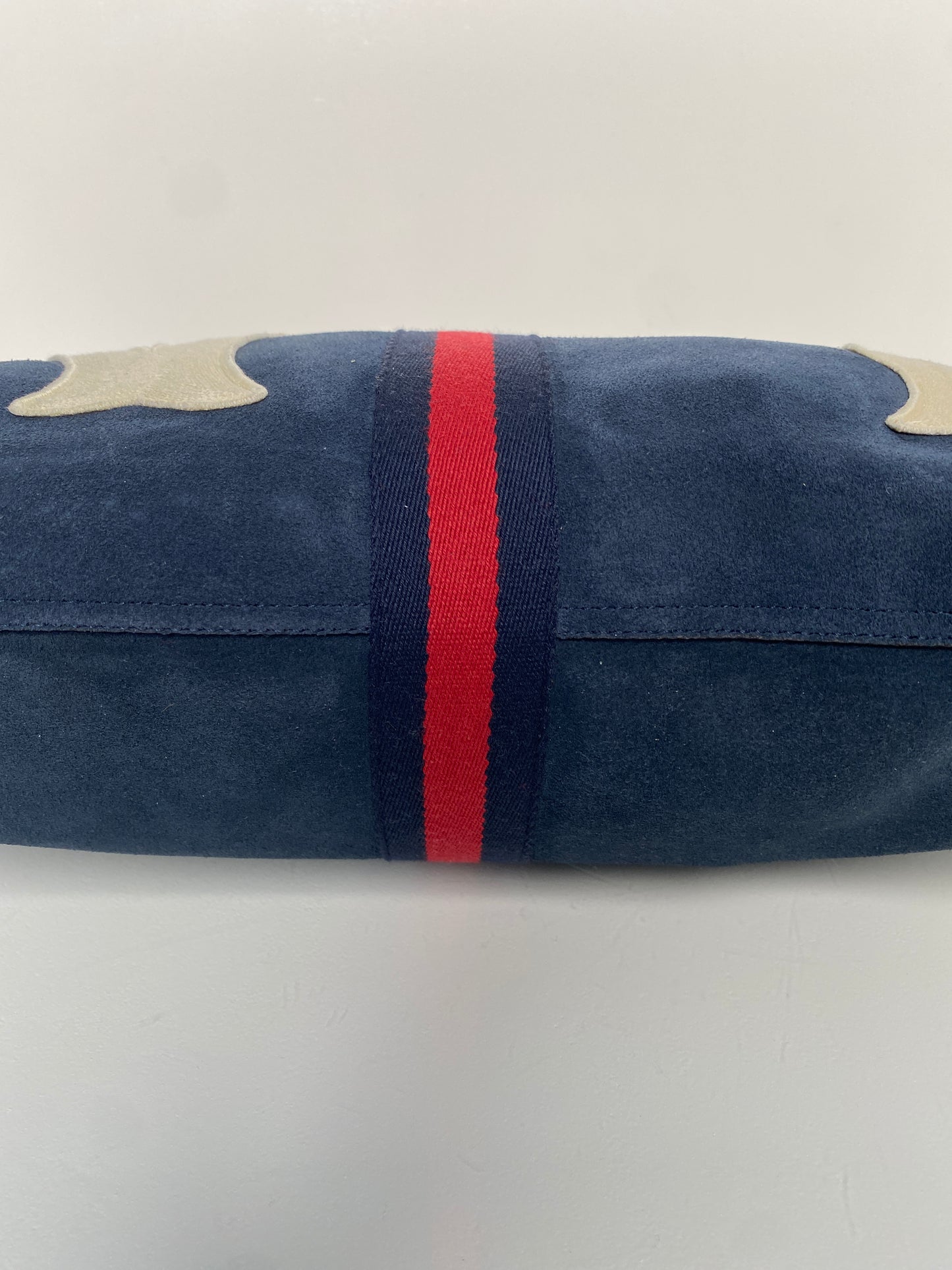 Gucci Raja Navy Suede “NY” Tote Bag GHW