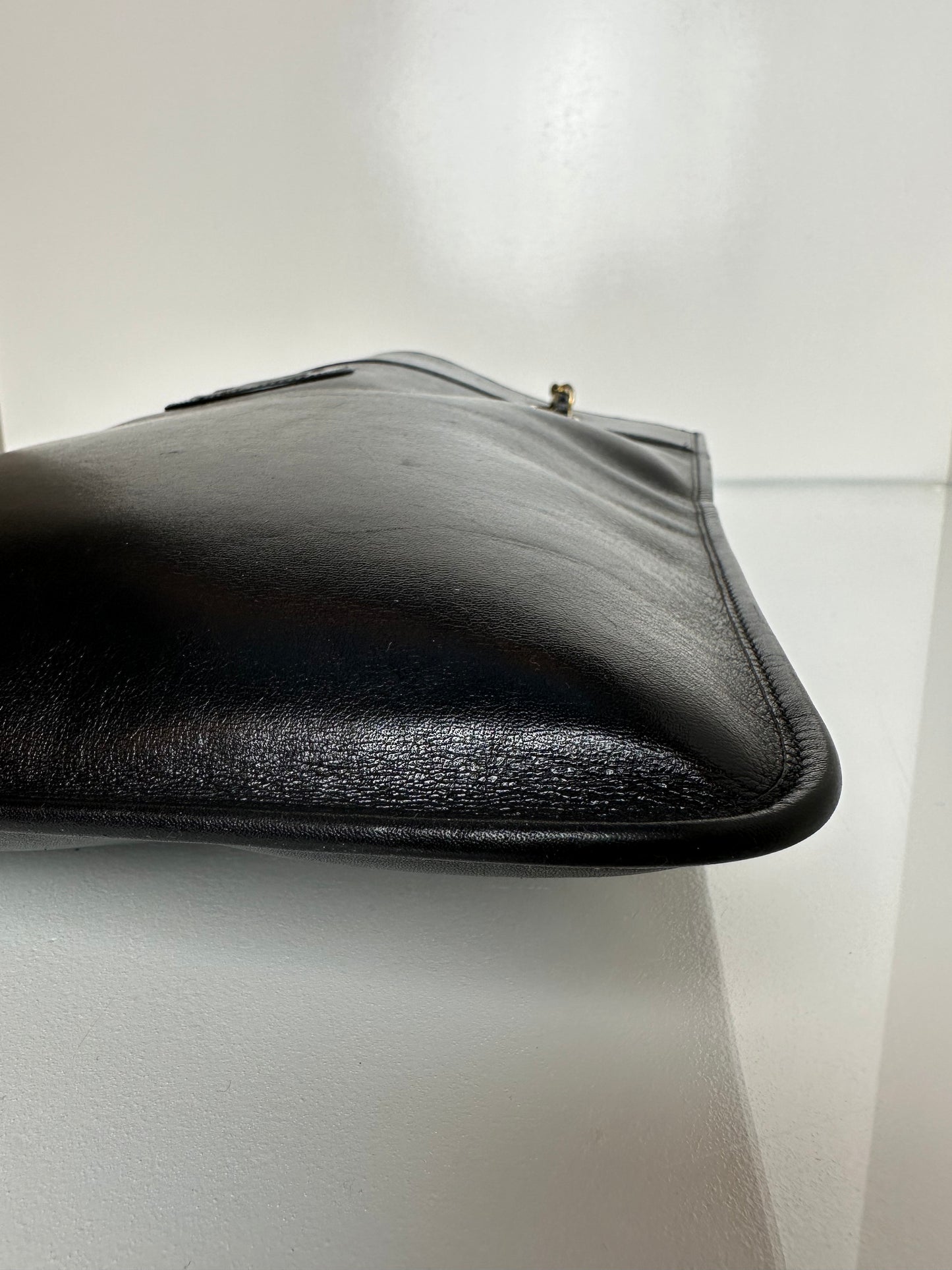 Chanel Vintage Black Flat Tote Bag GHW