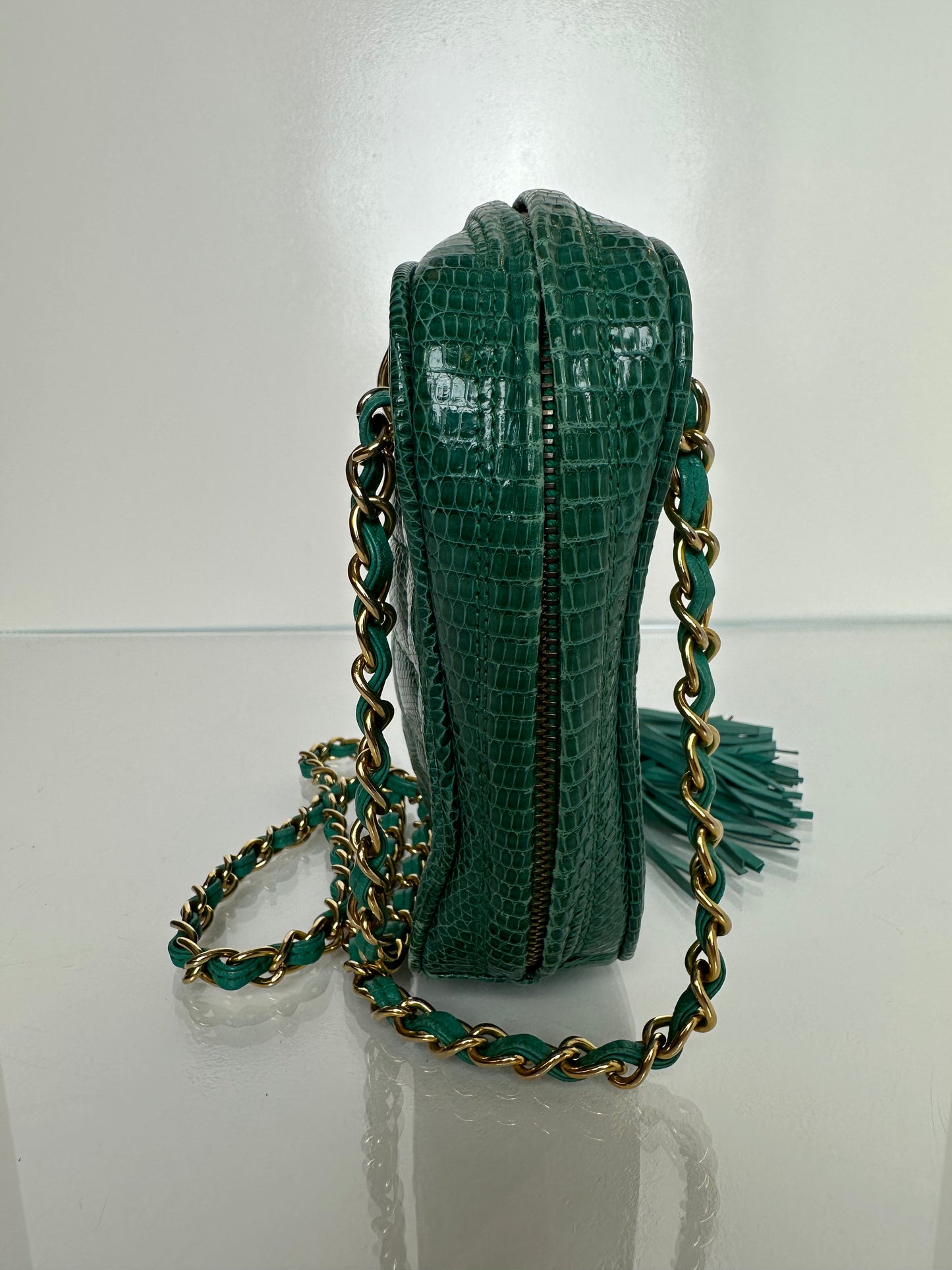 Chanel Green Lizard Vintage Bag GHW