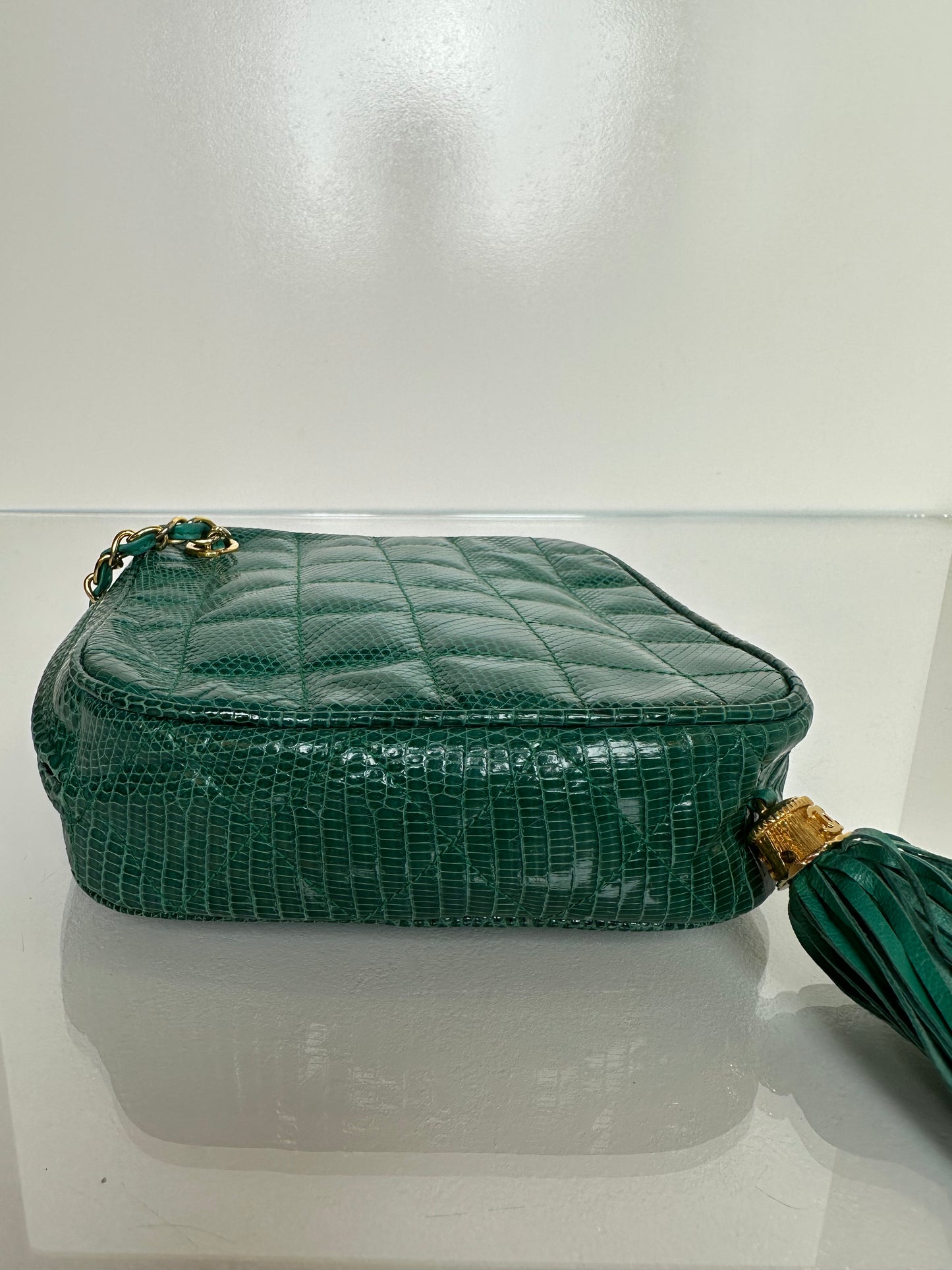 Chanel Green Lizard Vintage Bag GHW