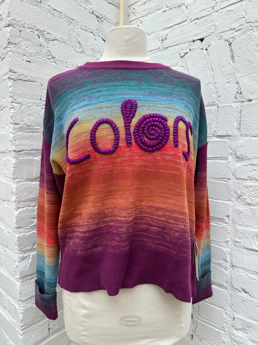 Alivia Marybeth Sweater "Colors" Embroidery XS