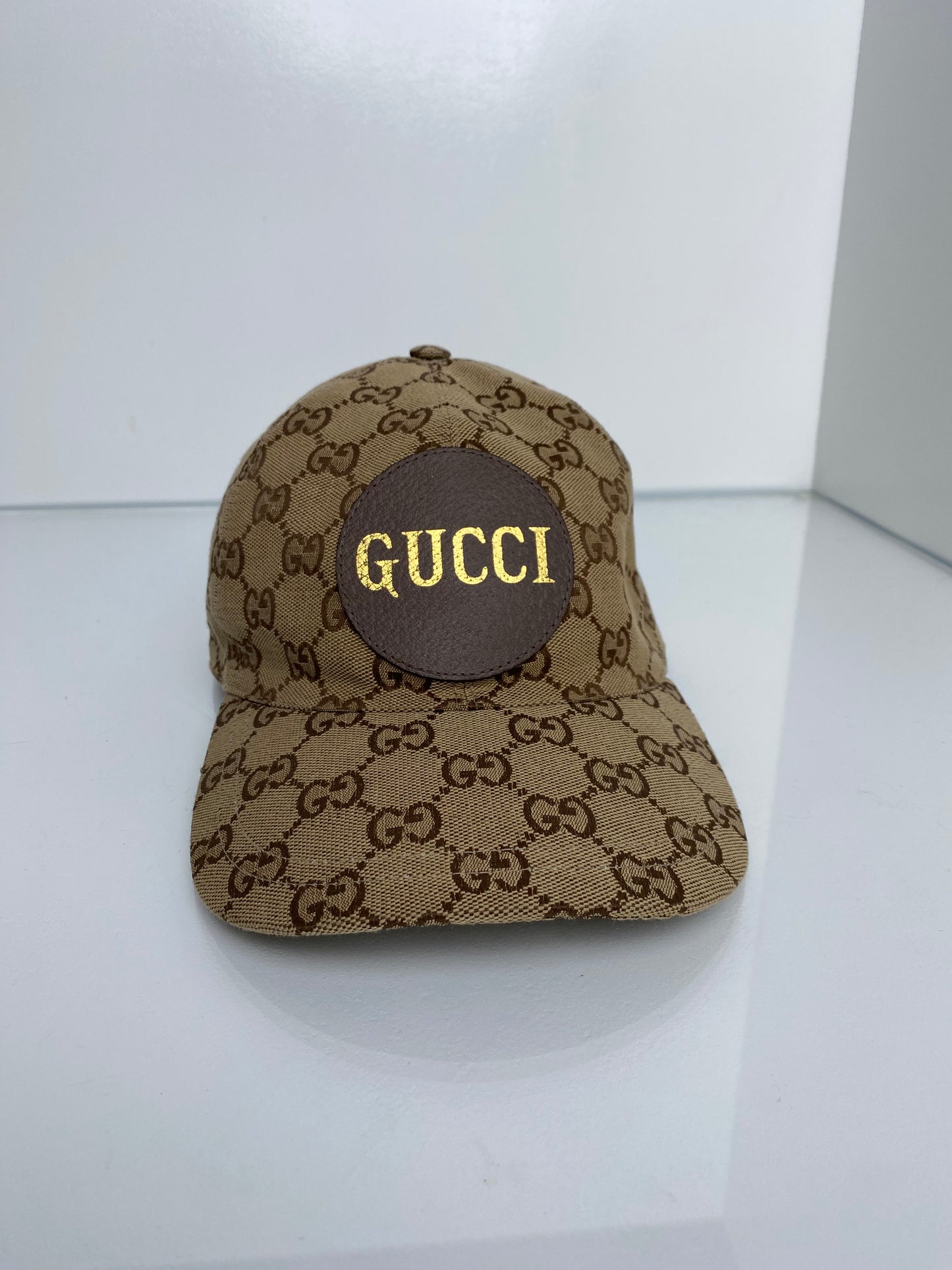 Gucci Brown GG Canvas & Leather Baseball Hat, M