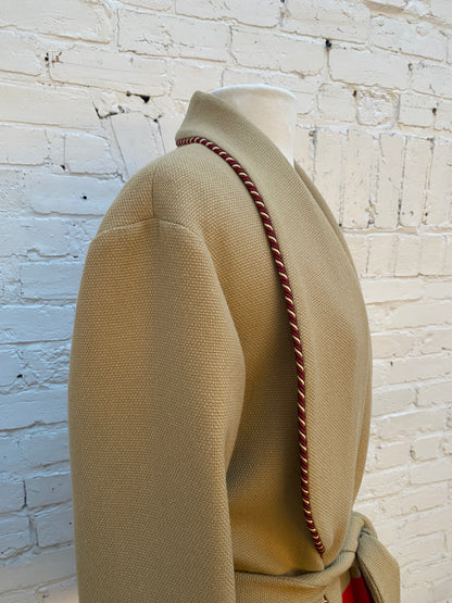 Gucci Centennial Tan, Red, & Green "Seats Reclined" Cardigan, 38