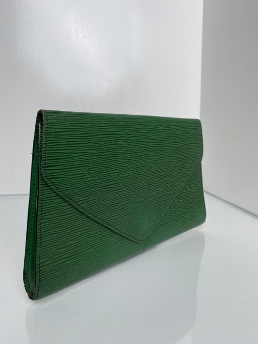 Louis Vuitton Green Epi Envelope Clutch