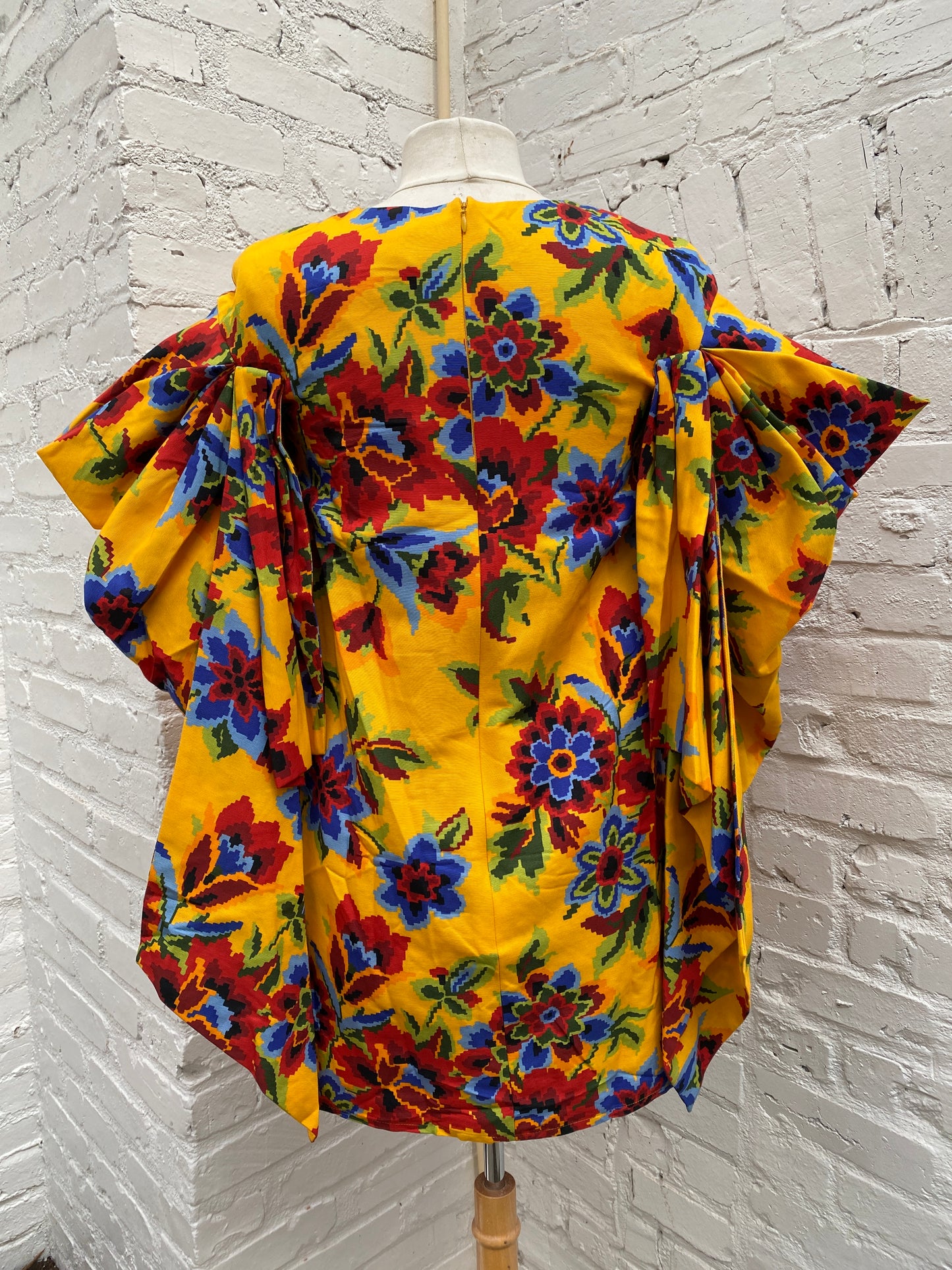 Carolina Herrera Yellow, Red, Blue, & Green Floral Mini Dress, 2