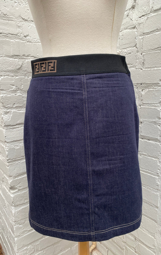 Fendi Dark Wash Denim Skirt, 42