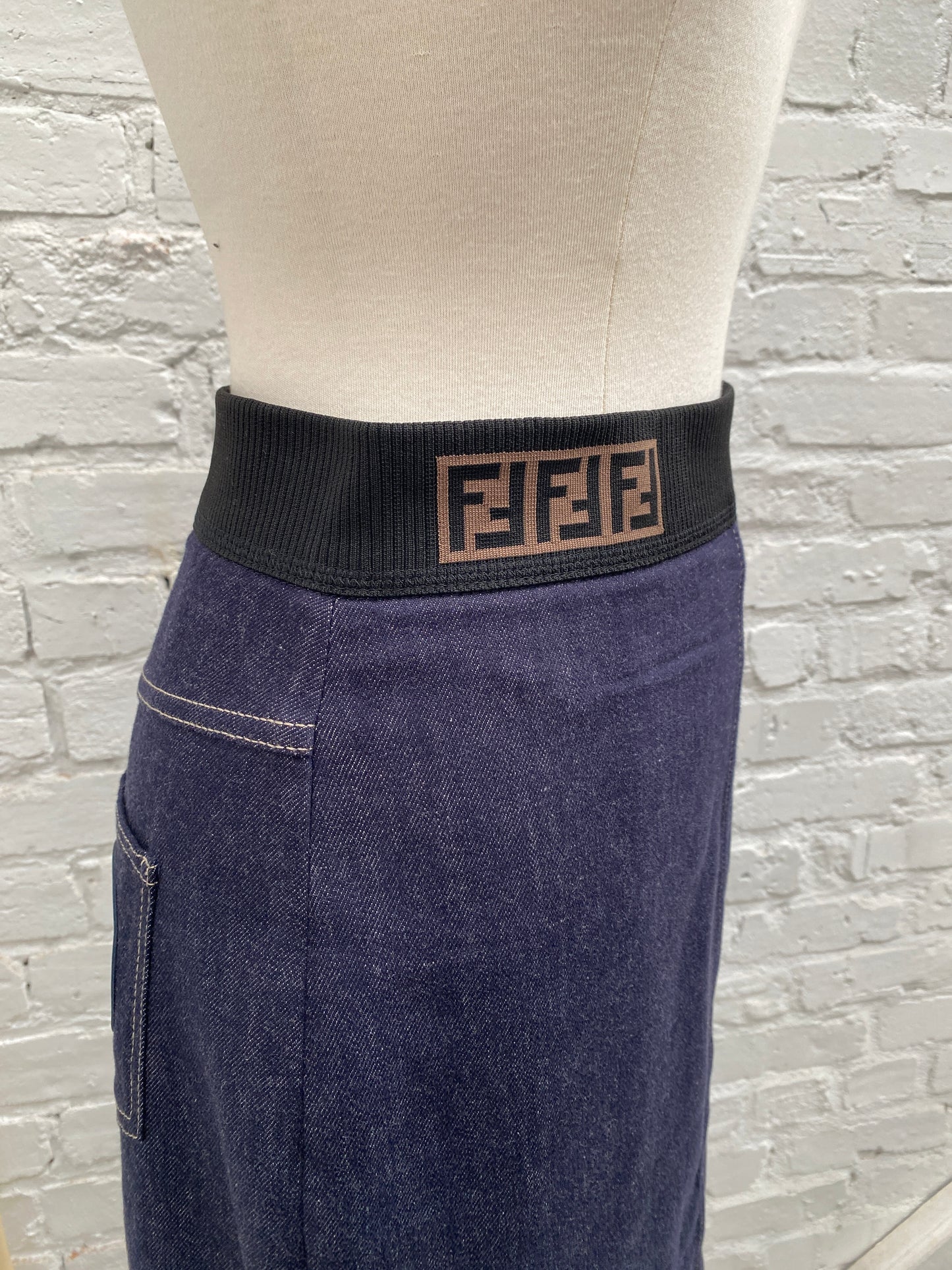 Fendi Dark Wash Denim Skirt, 42