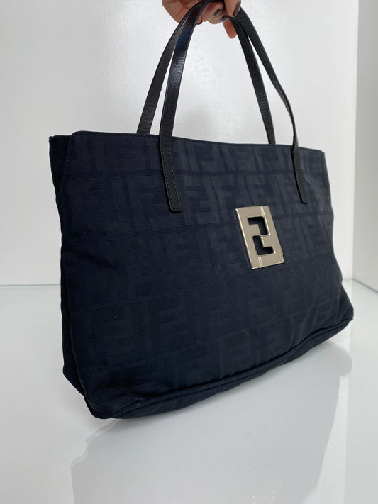 Fendi Black Monogram Small Tote Bag