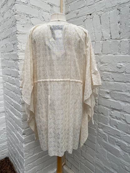 Gucci White & Gold Lace Flowy Mini Dress, 40