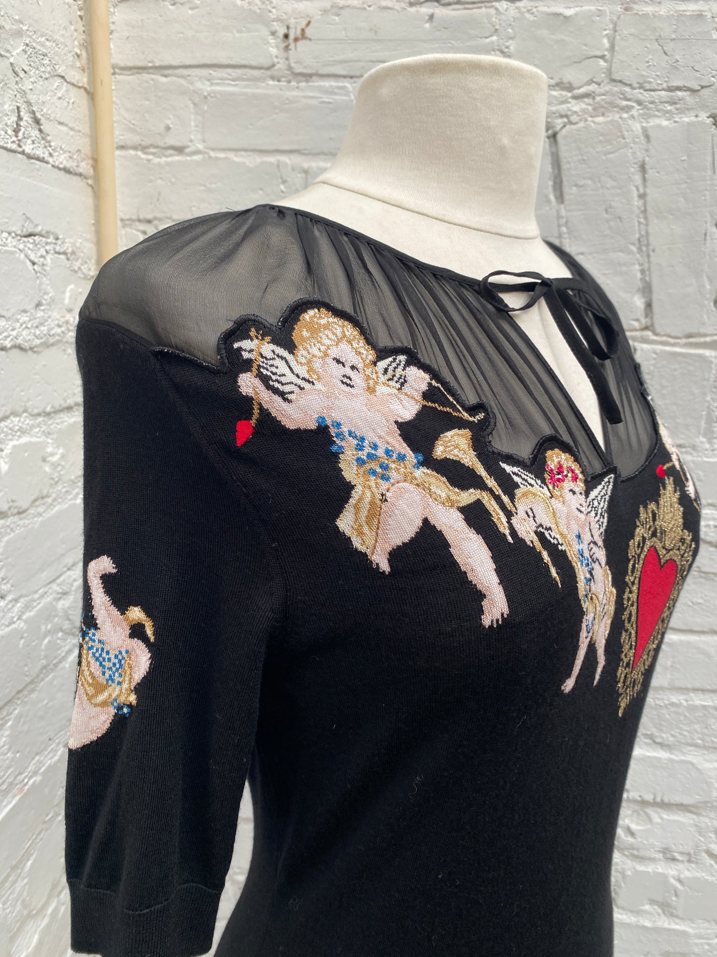 Dolce & Gabbana Black & Multicolor Angels Top, 42