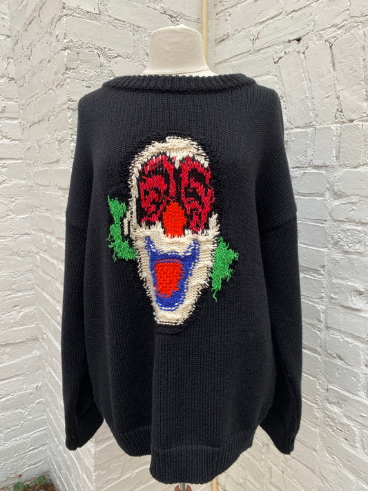 Celine Clown Black Crewneck Sweater L