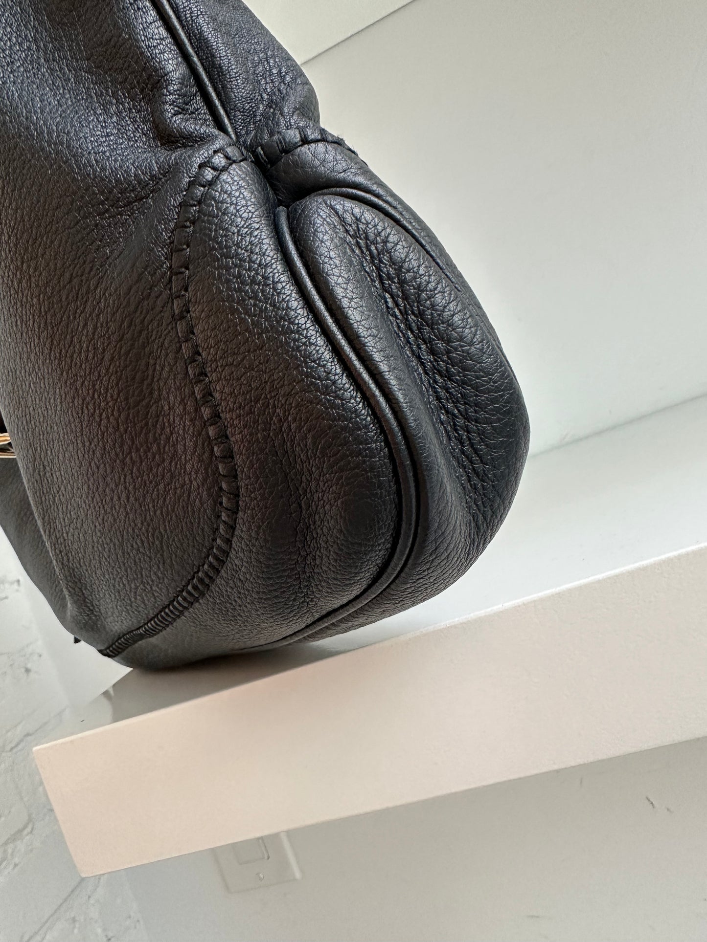 Gucci Black Leather Bamboo Jackie Shoulder Bag